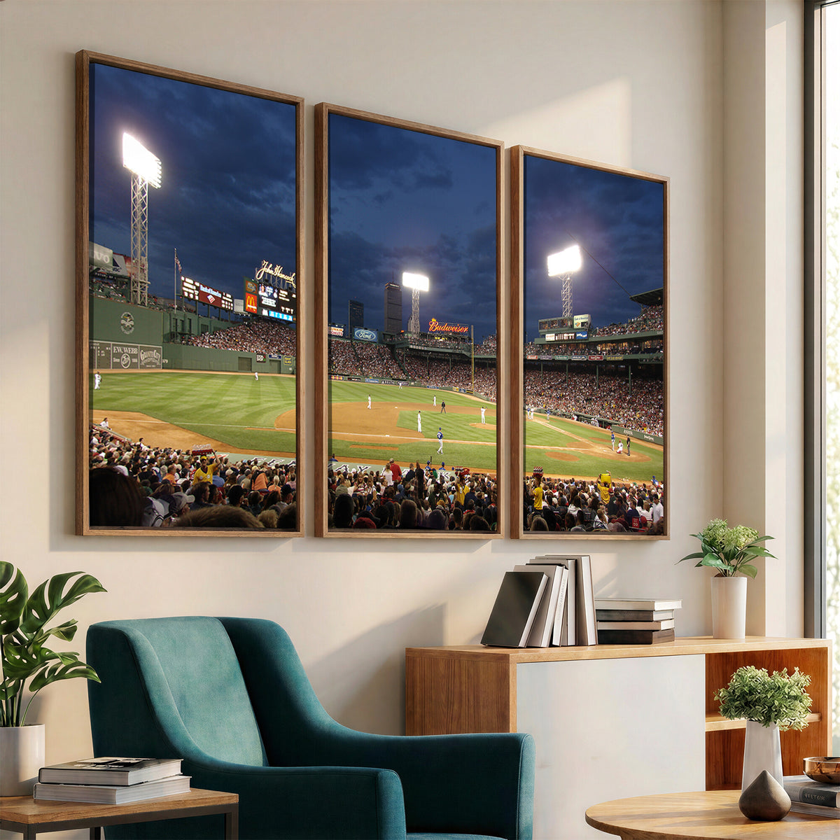 85099-MGV-CV-36X24 - Boston Red Sox Baseball Team Print Canvas, Massachusetts Fenway Park Stadium Wall Art
