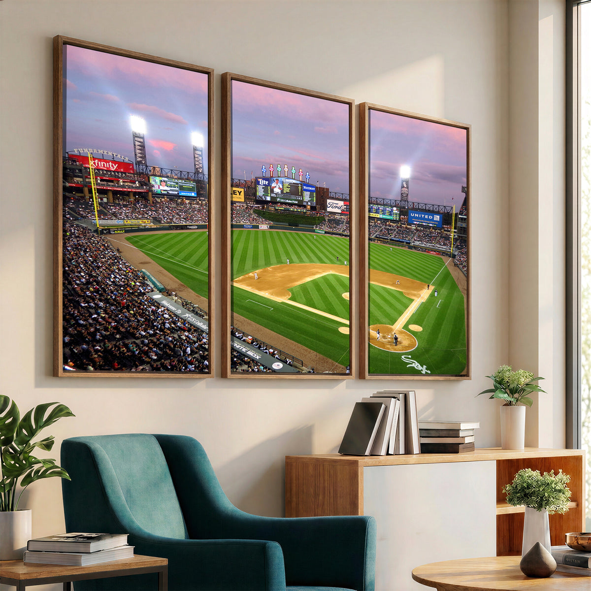 38470-MGV-CV-36X24 - Chicago White Sox Baseball Team Print Canvas, Guaranteed Rate Field Stadium Wall Art