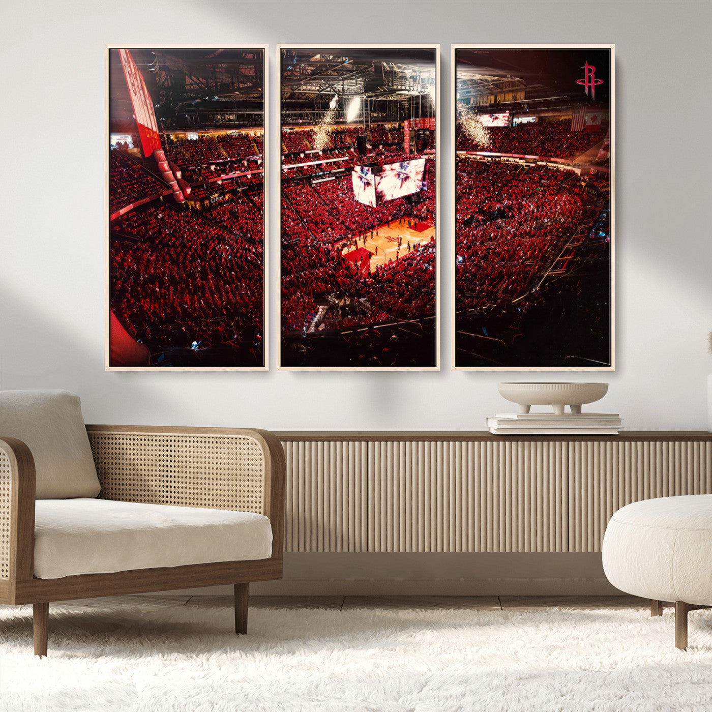 MGV-FC-48X32-3P - Houston Rockets Basketball Team Print Canvas- Houston Toyota Center Stadium Wall Art Canvas Print