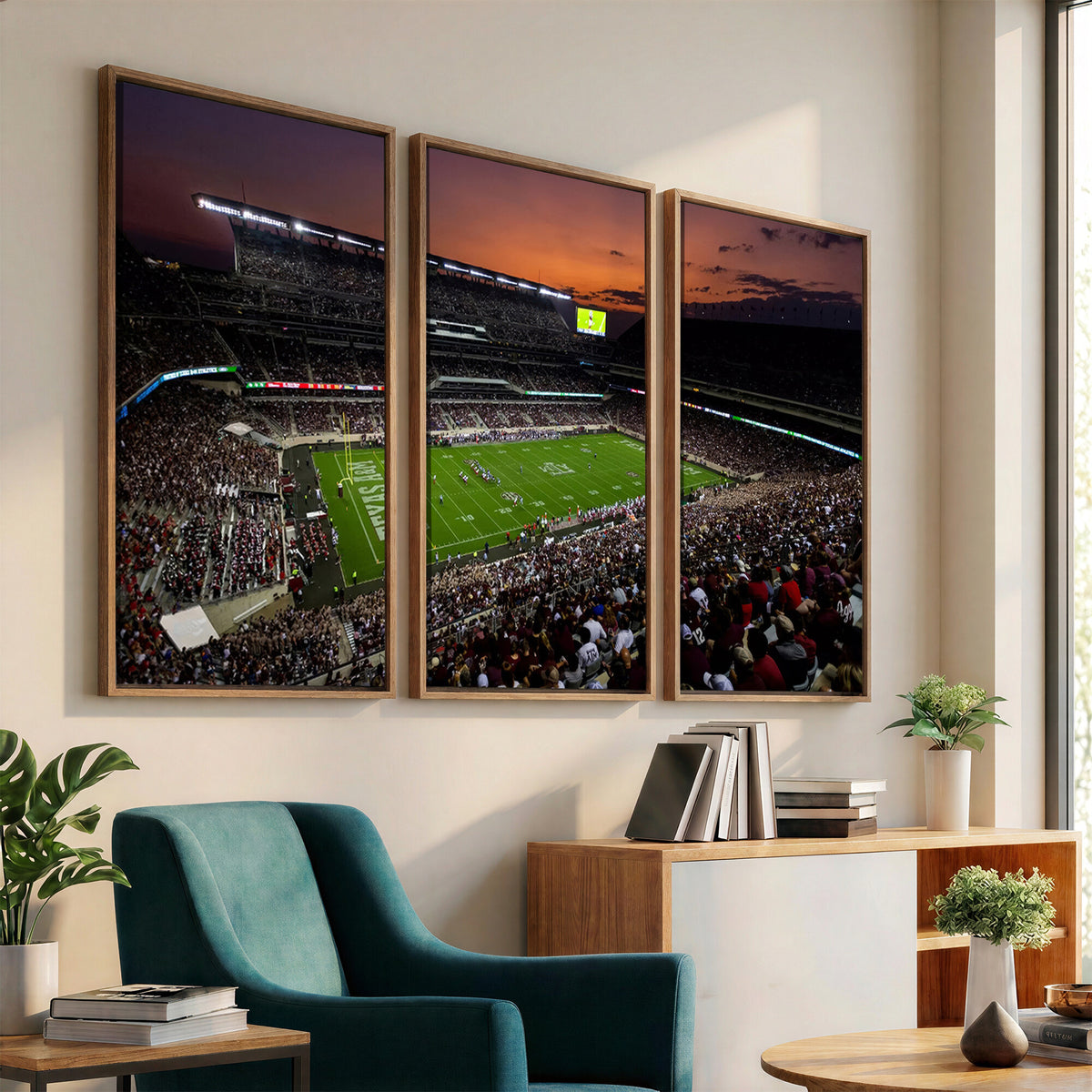45603-MGV-CV-36X24 - Texas A&M University Aggies Football Team Print, College Station Kyle Field Stadium Wall Art