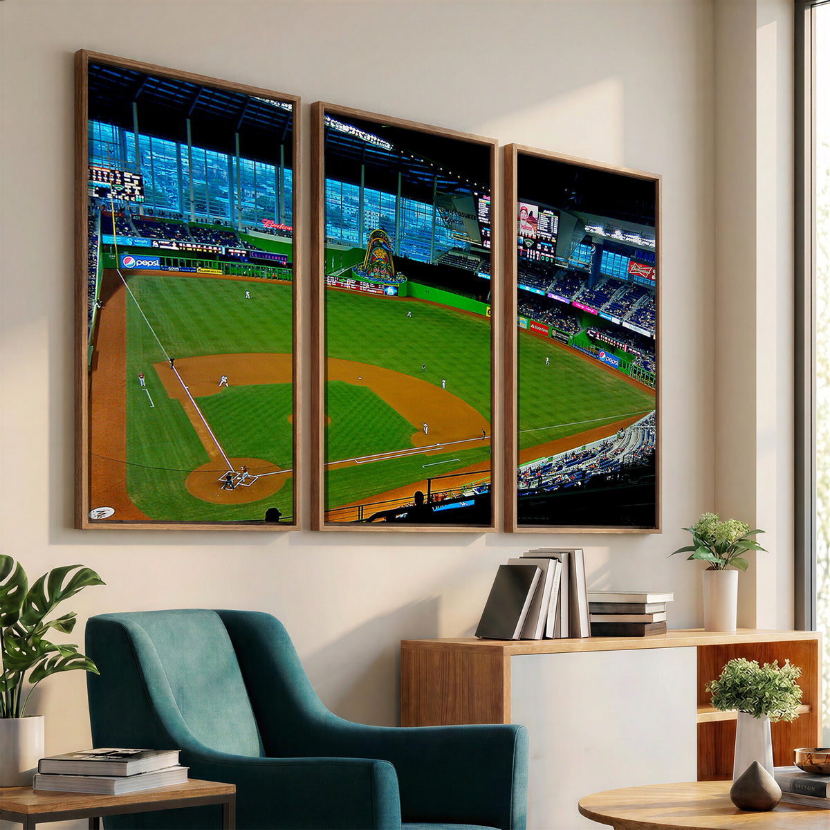 51207-MGV-CV-36X24 - Miami Marlins Baseball Team Print, Miami LoanDepot Park