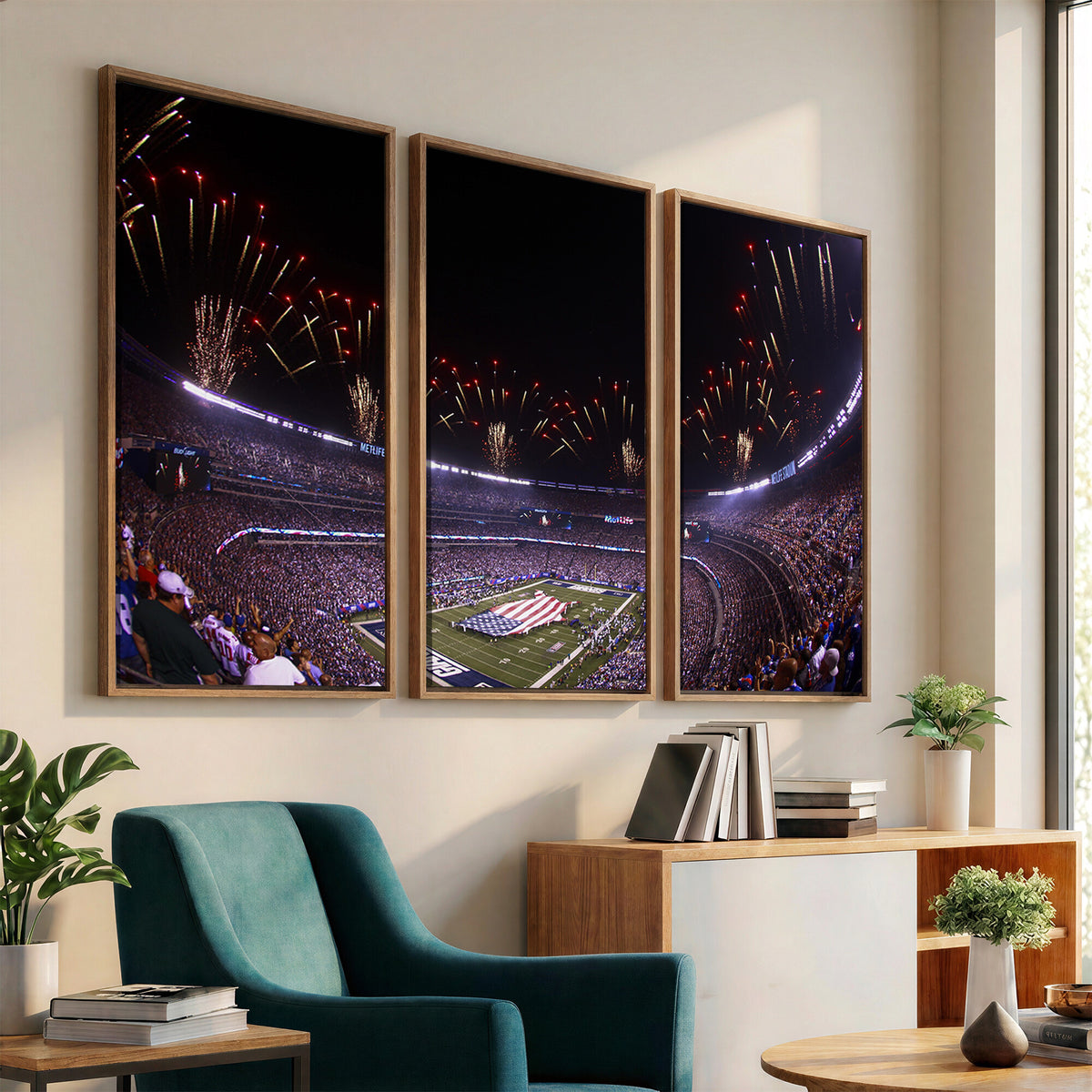 56360-MGV-CV-36X24 - New York Giants Football Team Print, East Rutherford MetLife Stadium Wall Art