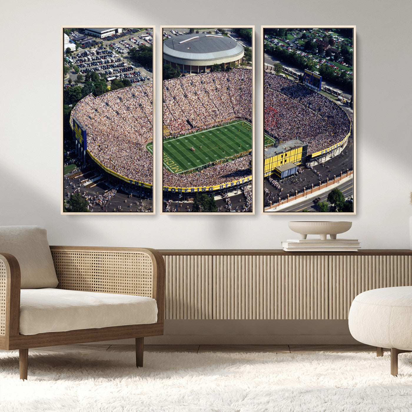 MGV-FC-48X32-3P - Michigan Wolverines Football Team Print - Ann Arbor Michigan Stadium Print, Michigan Wolverines