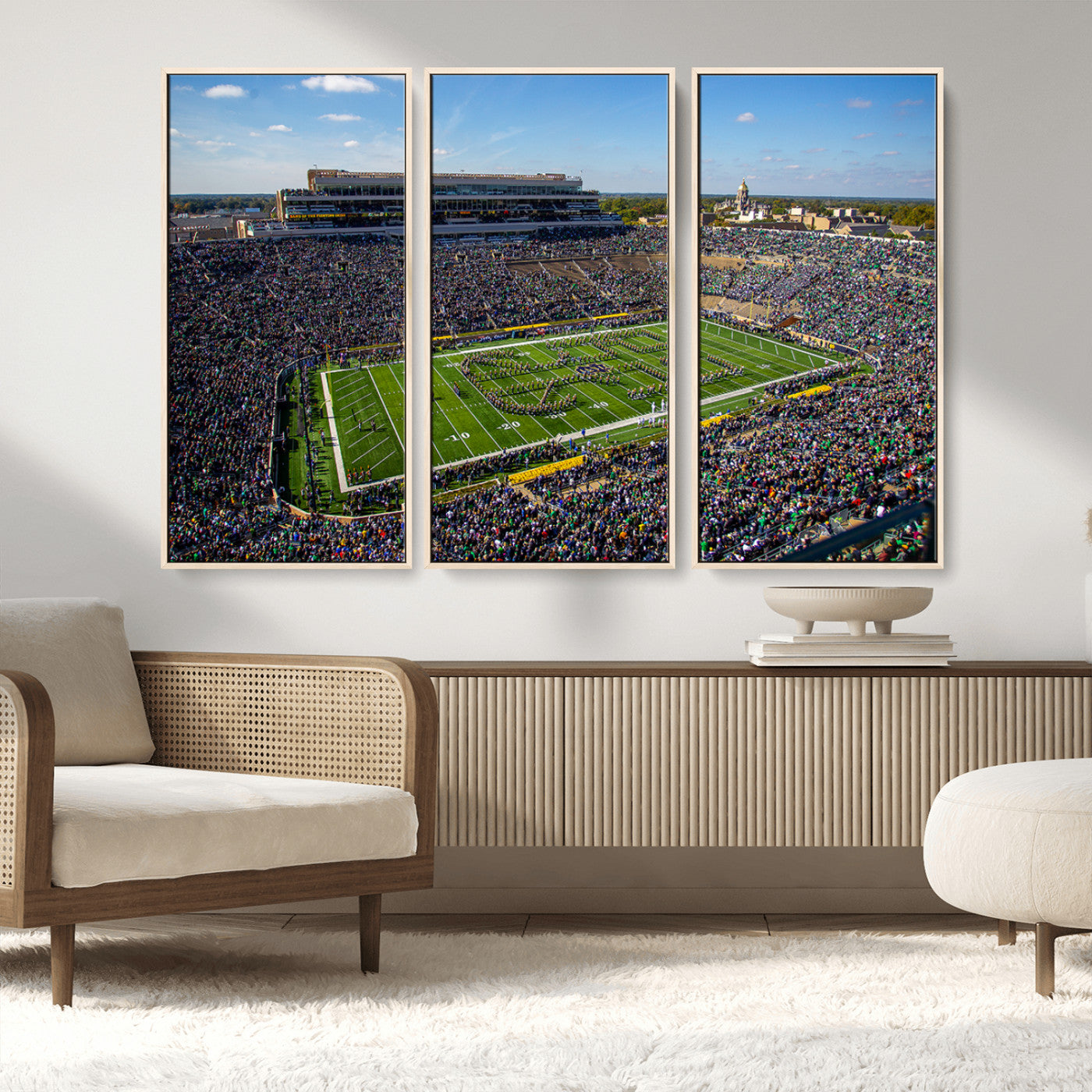 MGV-FC-48X32-3P - Notre Dame Fighting Irish Football Team Print - Notre Dame Stadium Wall Art Canvas Print