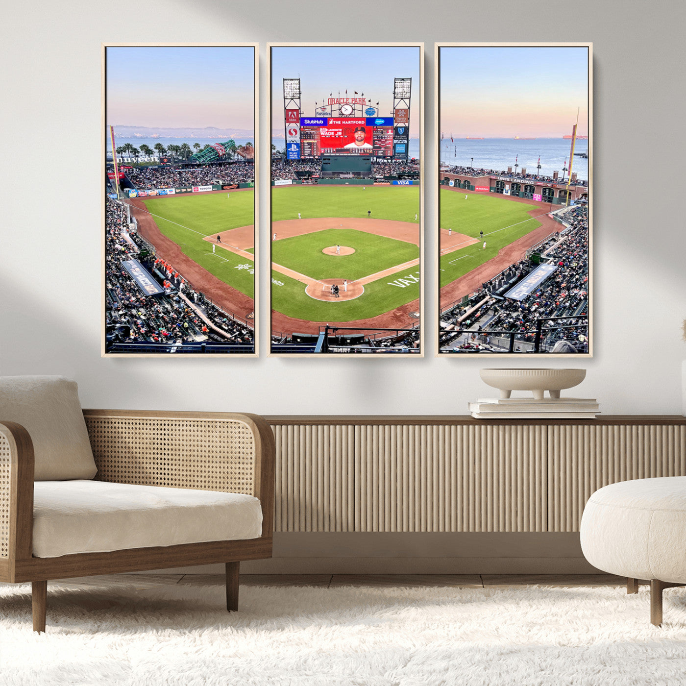 MGV-FC-48X32-3P - San Francisco Giants Baseball Team Print - Oracle Park Stadium Wall Art Canvas Print