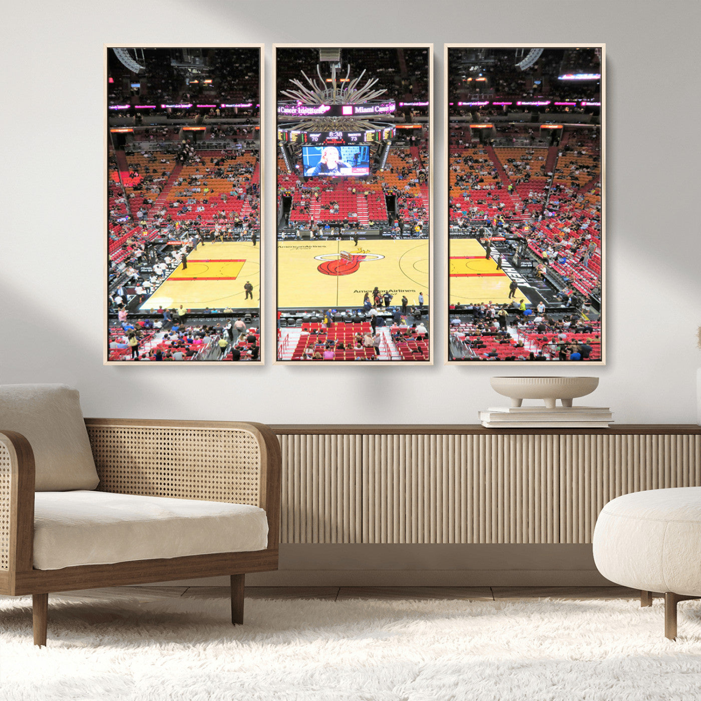 MGV-FC-48X32-3P - Miami Heat Basketball Team Print Wall Art- Kaseya Center Stadium Wall Art Canvas Print