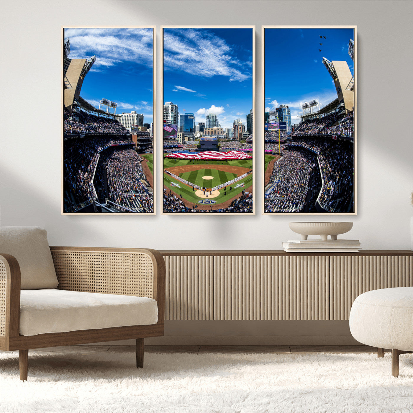 MGV-FC-48X32-3P - San Diego Padres Baseball Team Print - Petco Park Stadium Wall Art Canvas Print