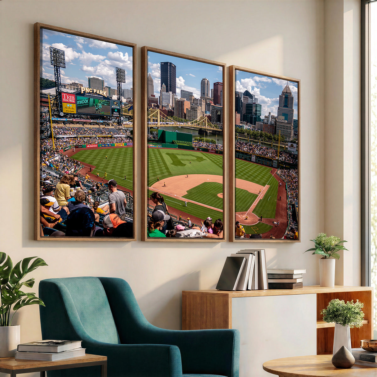 66872-MGV-CV-36X24 - Pittsburgh Pirates Baseball Team Print, PNC Park Stadium