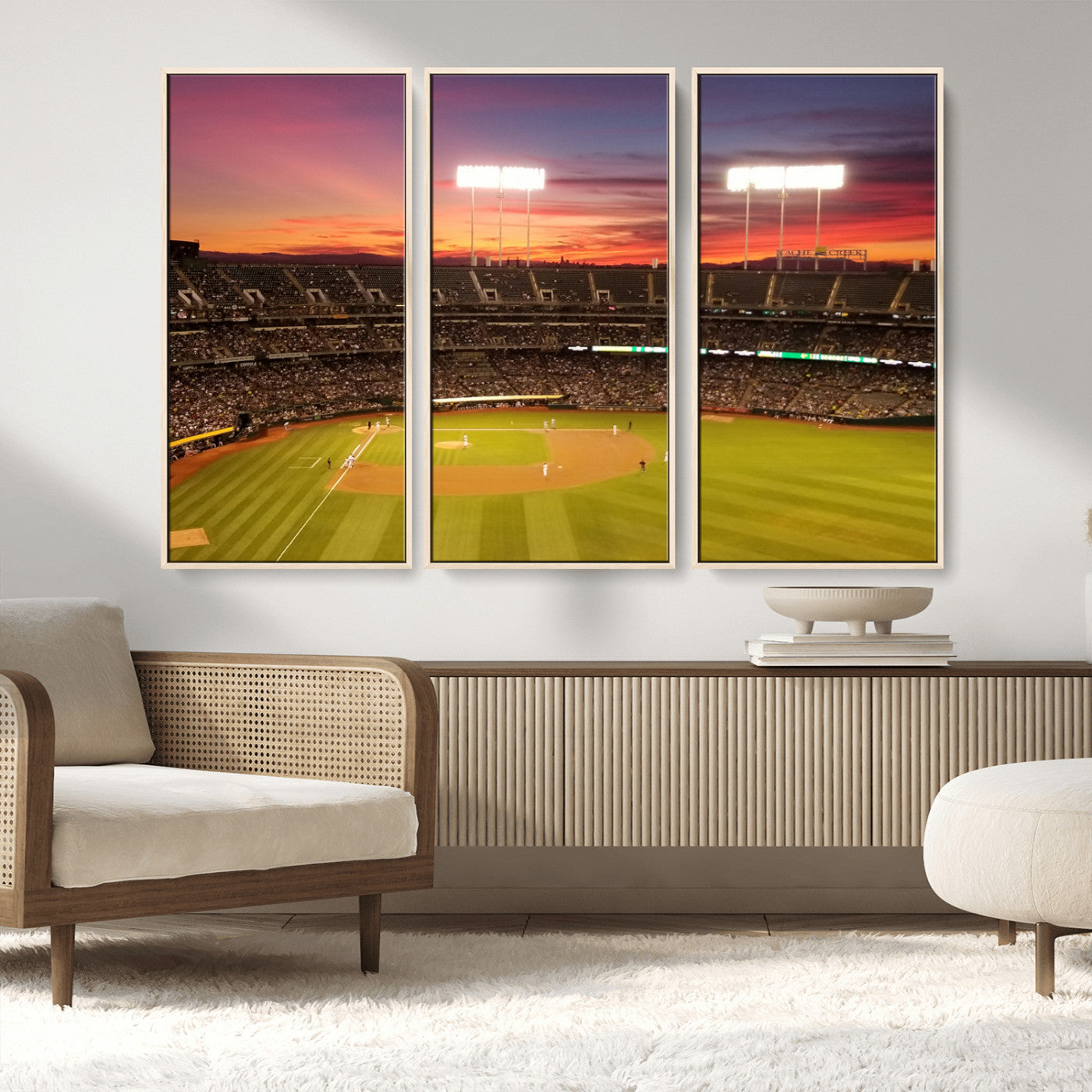 MGV-FC-48X32-3P - Oakland Athletics Baseball Team Print - Oakland Coliseum Stadium Wall Art Canvas Print