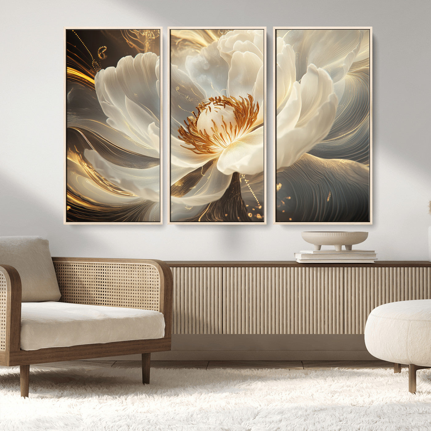 MGV-FC-48X32-3P - Abstract Floral Wall Art Canvas Print