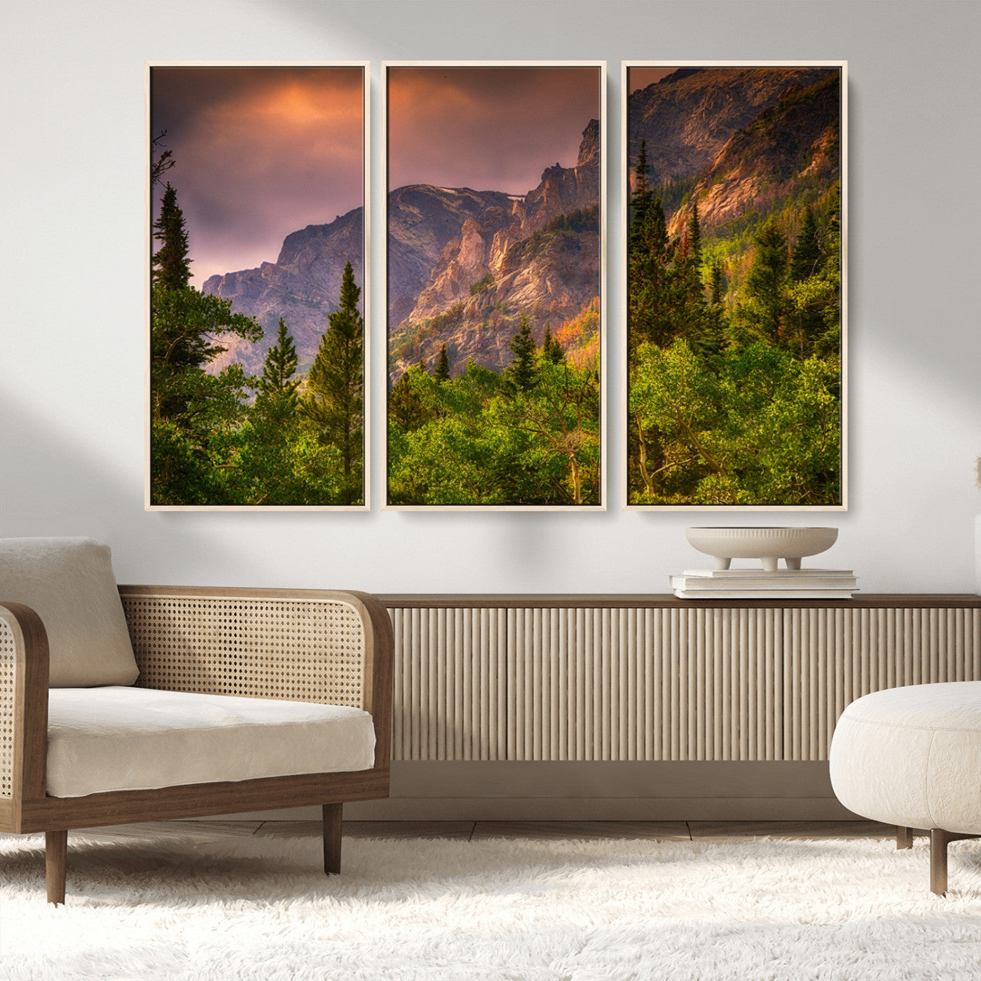 MGV-FC-48X32-3P - Colorado Rockies Mountains Wall Art Canvas Print | Ready to Hang  Framed Mountain Landscape