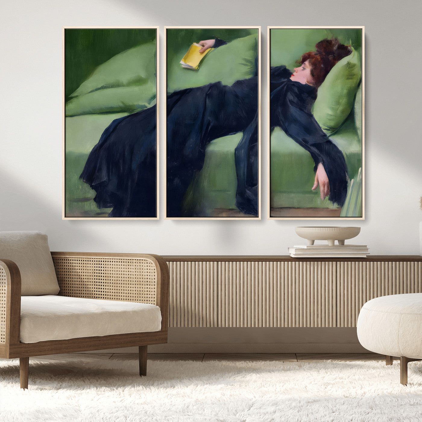MGV-FC-48X32-3P - Decadent Girl by Ramon Casas Wall Art Canvas Print, Framed Decadent Girl Canvas Print
