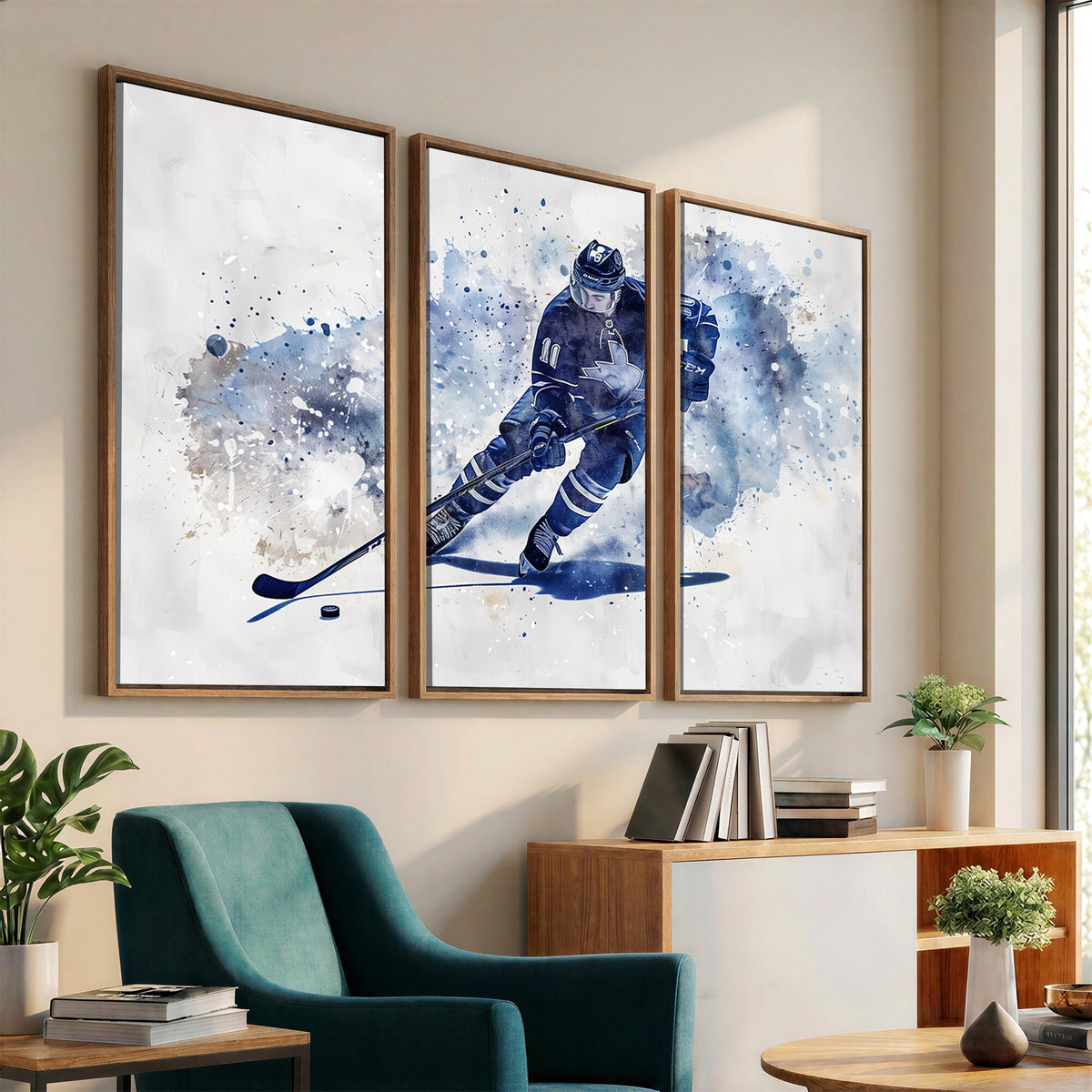 39795-MGV-CV-36X24 - Hockey Player Wall Art Canvas Print