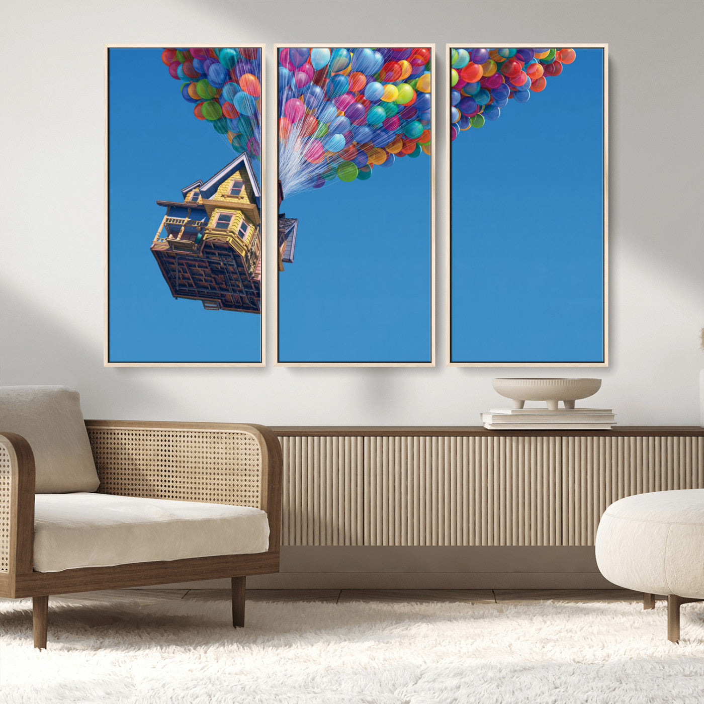 MGV-FC-48X32-3P - Carl Fredricksen, Up Movie Wall Art, Balloons Wall Art, Air Balloons for Kids Room Print