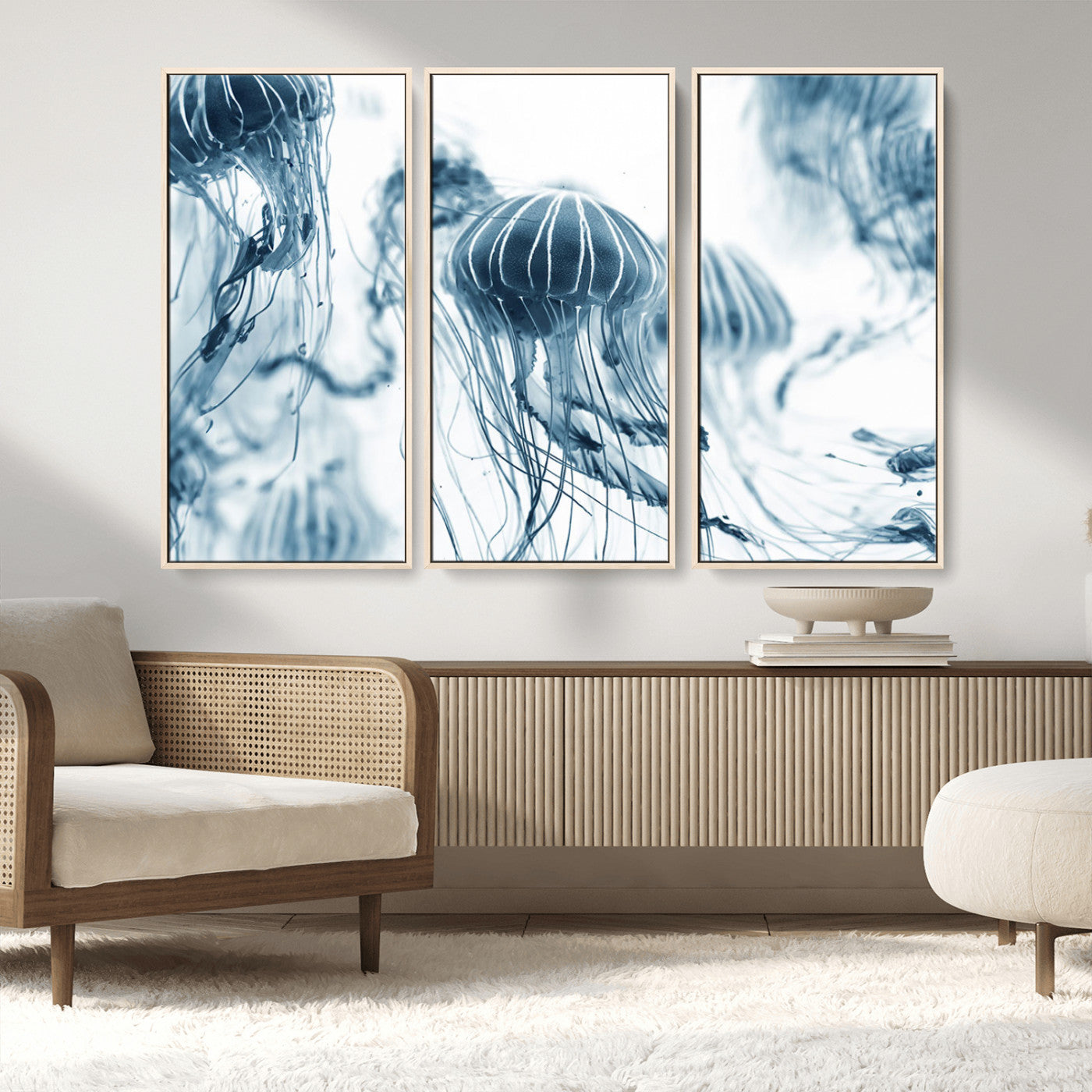 MGV-FC-48X32-3P - Abstract Jellyfish Canvas Print Wall Art