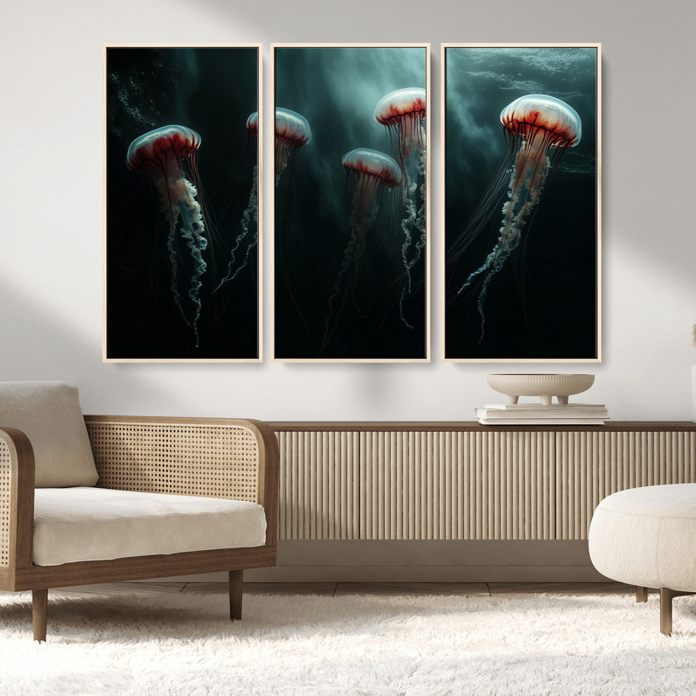 MGV-FC-48X32-3P - Abstract Jellyfish Wall Art Canvas Print