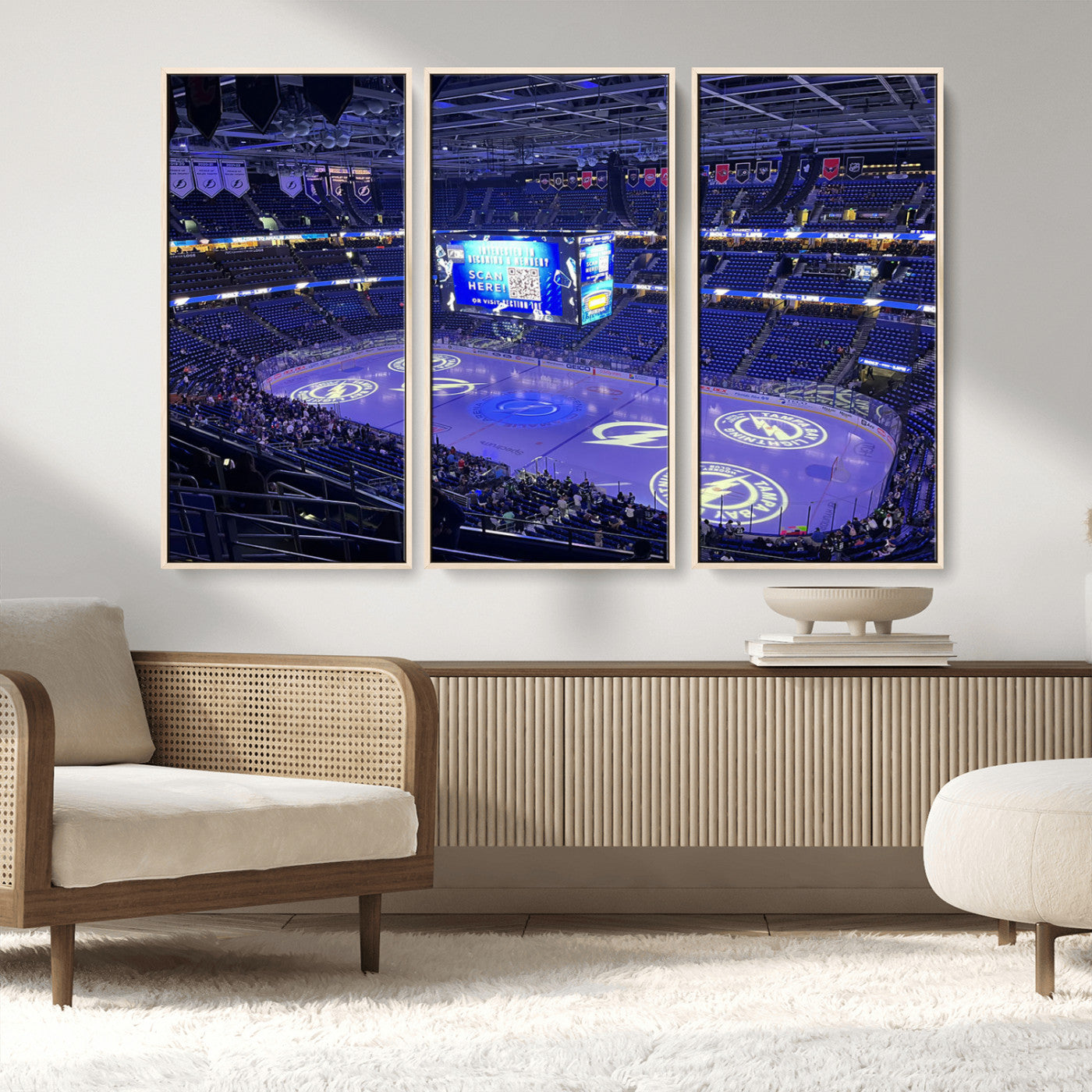 MGV-FC-48X32-3P - Amalie Arena Florida Wall Art Canvas Print - NHL Hockey Stadium Print Wall Art