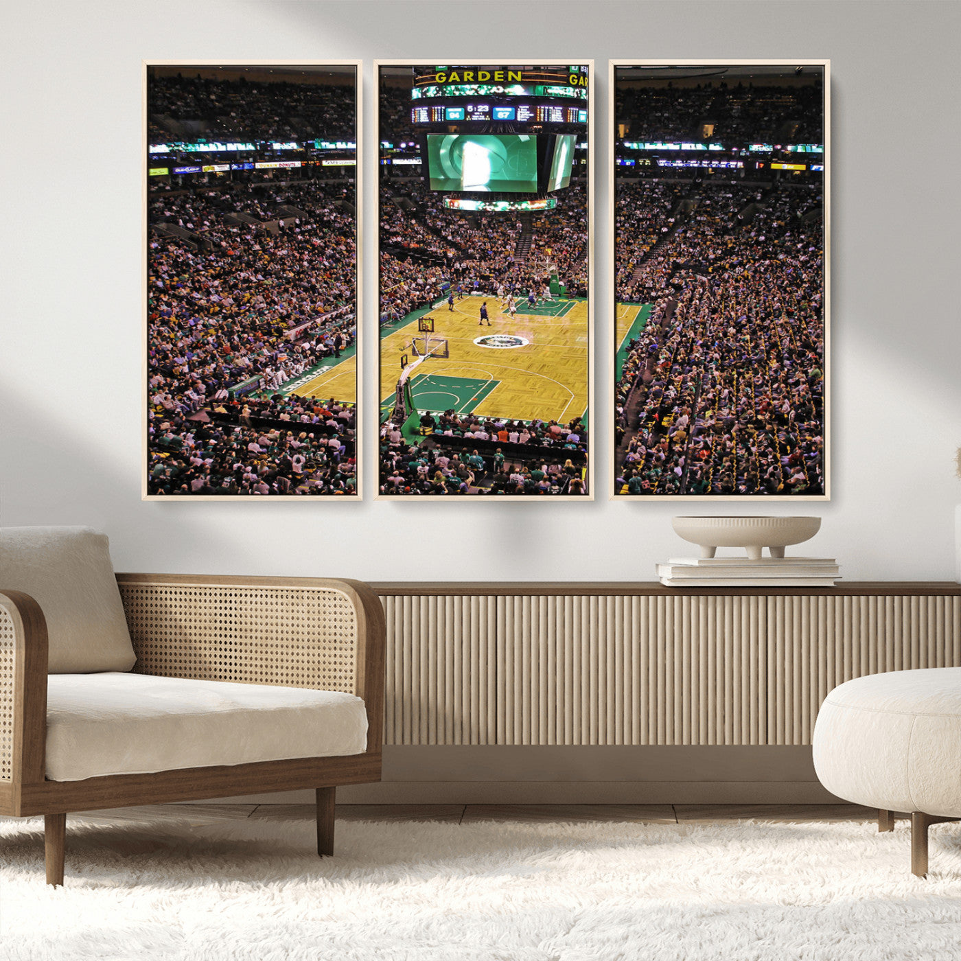 MGV-FC-48X32-3P - Celtics Game Versus The Timberwolves | Baseball Stadium Wall Art | Canvas Print | Ready to Hang