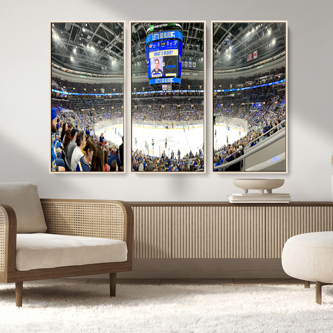MGV-FC-48X32-3P - Enterprise Center | Missouri St. Louis Blues Ice Hockey Stadium Wall Art | Canvas Print | Ready to