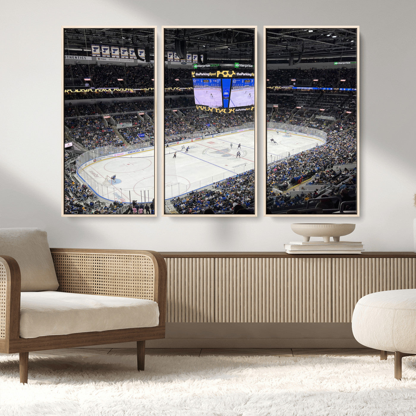 MGV-FC-48X32-3P - Enterprise Center Missouri St. Louis Blues Hockey Stadium Wall Art Canvas Print