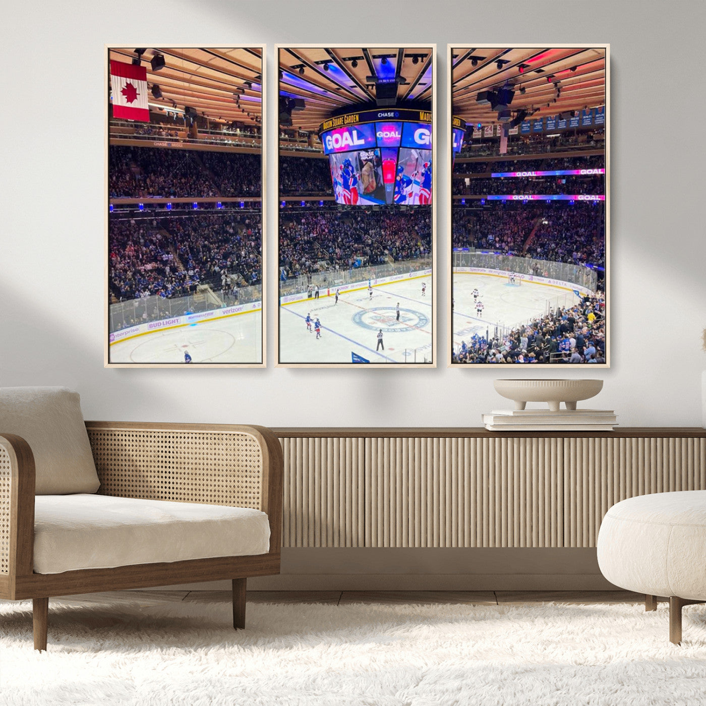 MGV-FC-48X32-3P - Madison New York Rangers Hockey Stadium Wall Art Canvas Print