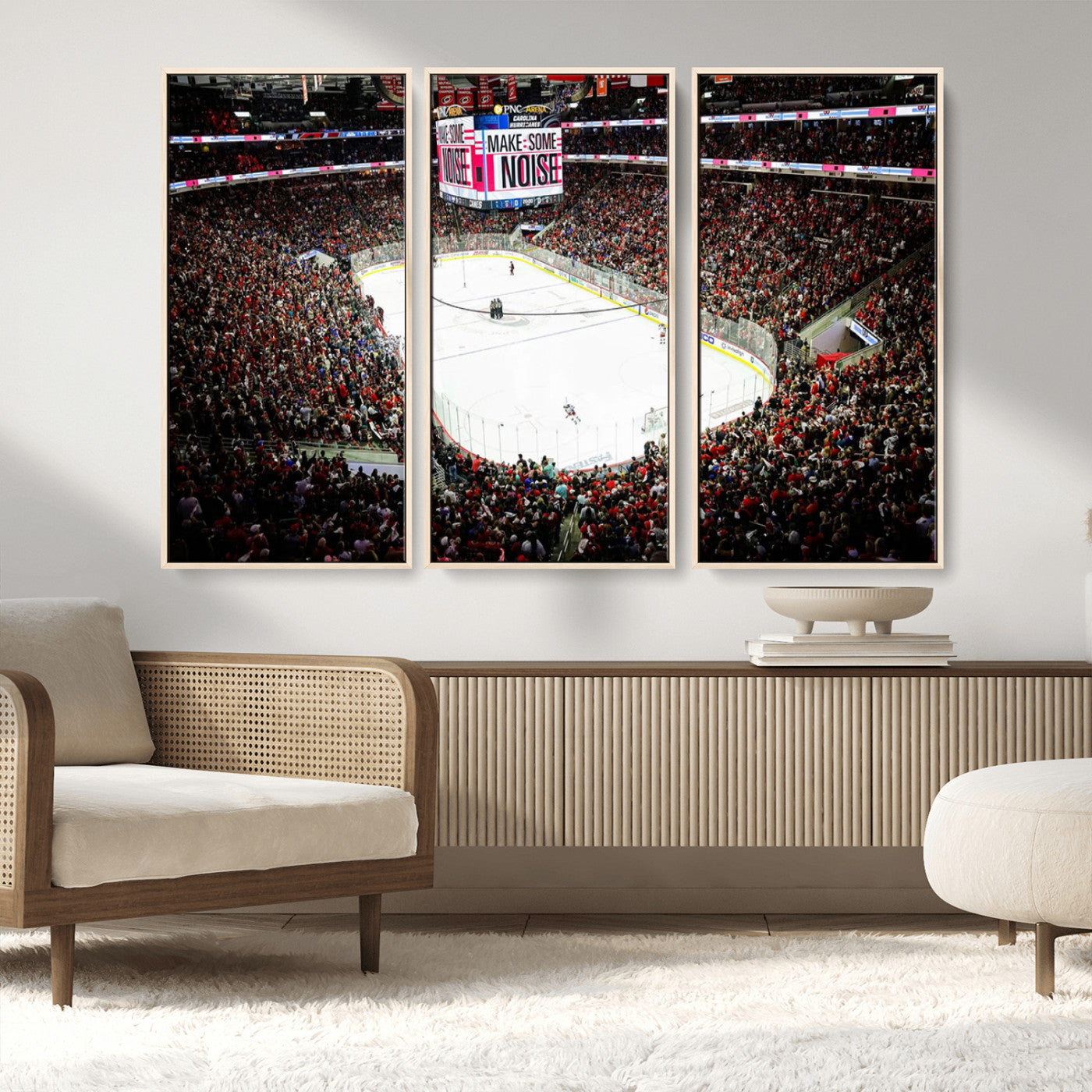 MGV-FC-48X32-3P - PNC Arena Raleigh North Carolina Hurricanes Hockey Stadium Wall Art Canvas, North Carolina