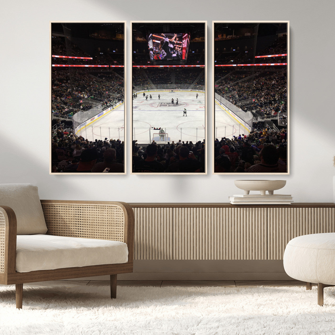 MGV-FC-48X32-3P - T Mobile Arena Paradise Nevada Vegas Golden Knights Ice Hockey Stadium Canvas Print Wall Art