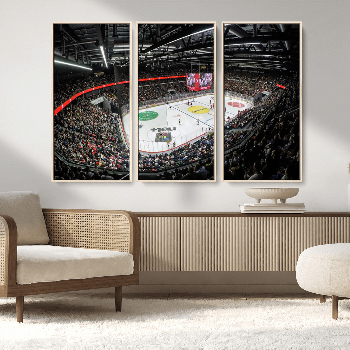 MGV-FC-48X32-3P - Vaudoise Lausanne Ice Hockey Arena Stadium Wall Art Canvas, Vaudoise Lausanne Ice Hockey Canvas