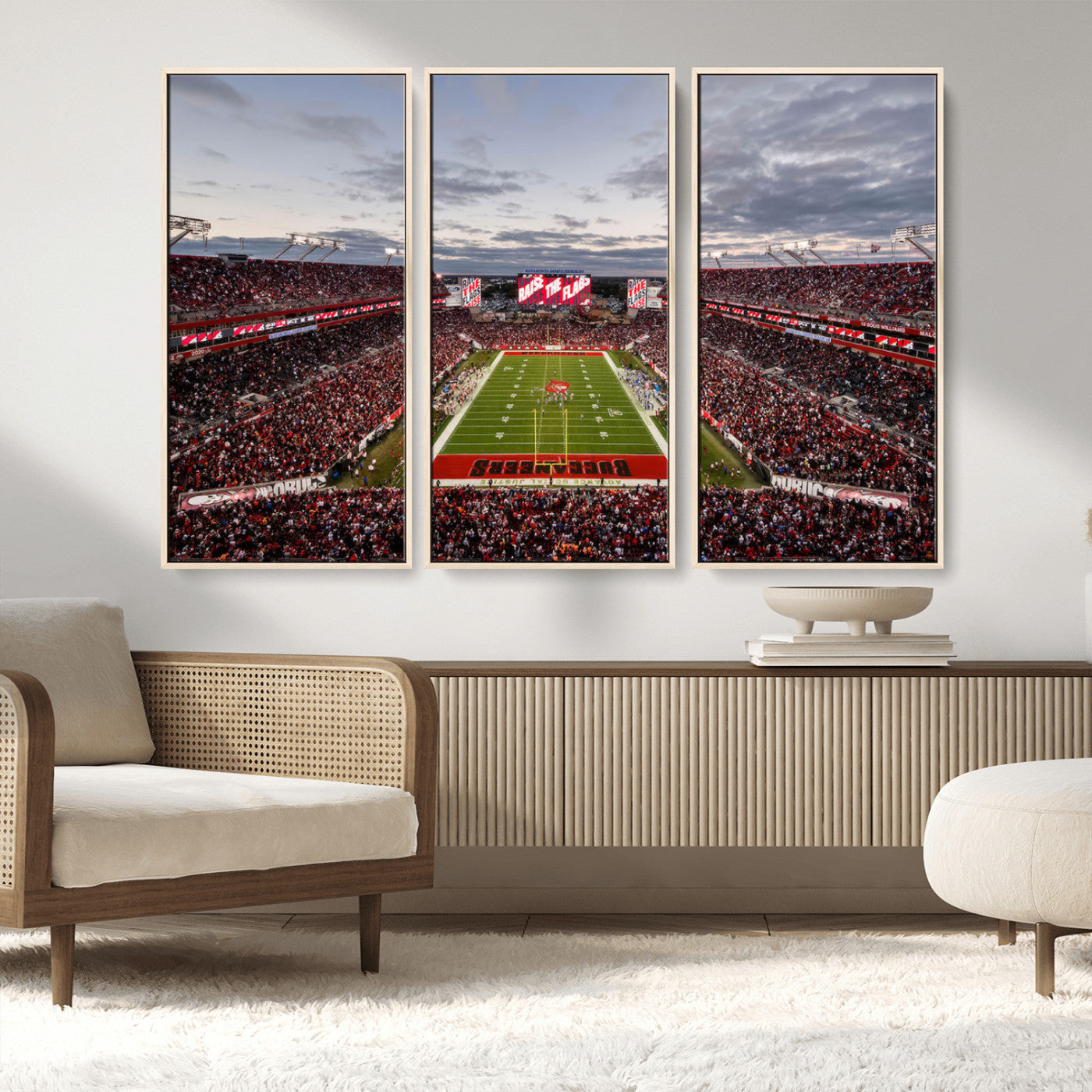 MGV-FC-48X32-3P - Florida Tampa Raymond James Stadium Wall Art Canvas Print - NFL Football Stadium Print Canvas