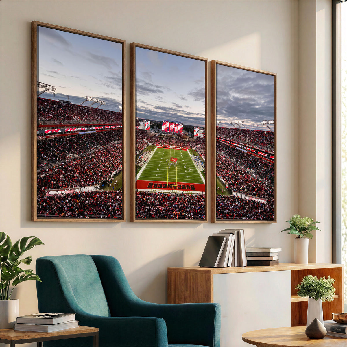 35698-MGV-CV-36X24 - Florida Tampa Raymond James Stadium Wall Art Canvas Print - NFL Football Stadium Print Canvas