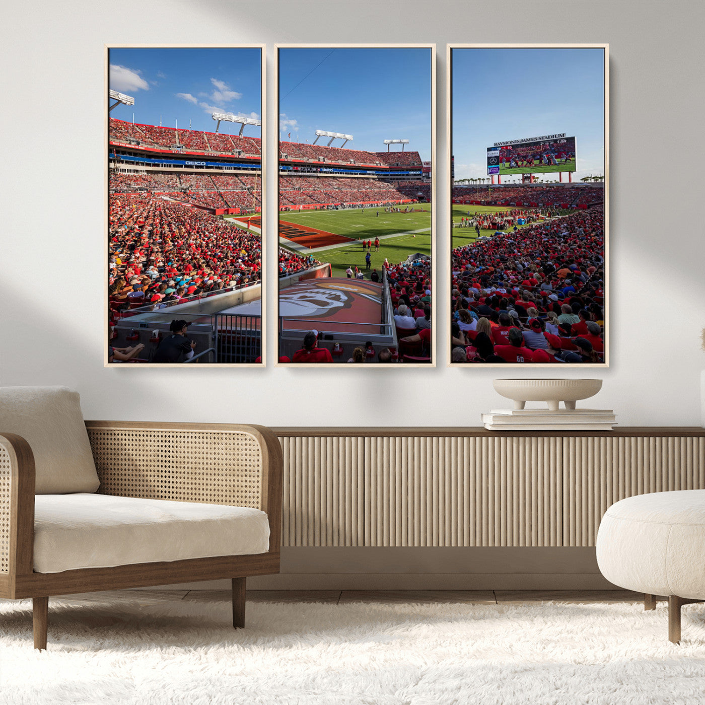 MGV-FC-48X32-3P - Florida Tampa Raymond James Stadium Wall Art Canvas Print - NFL Football Stadium Print