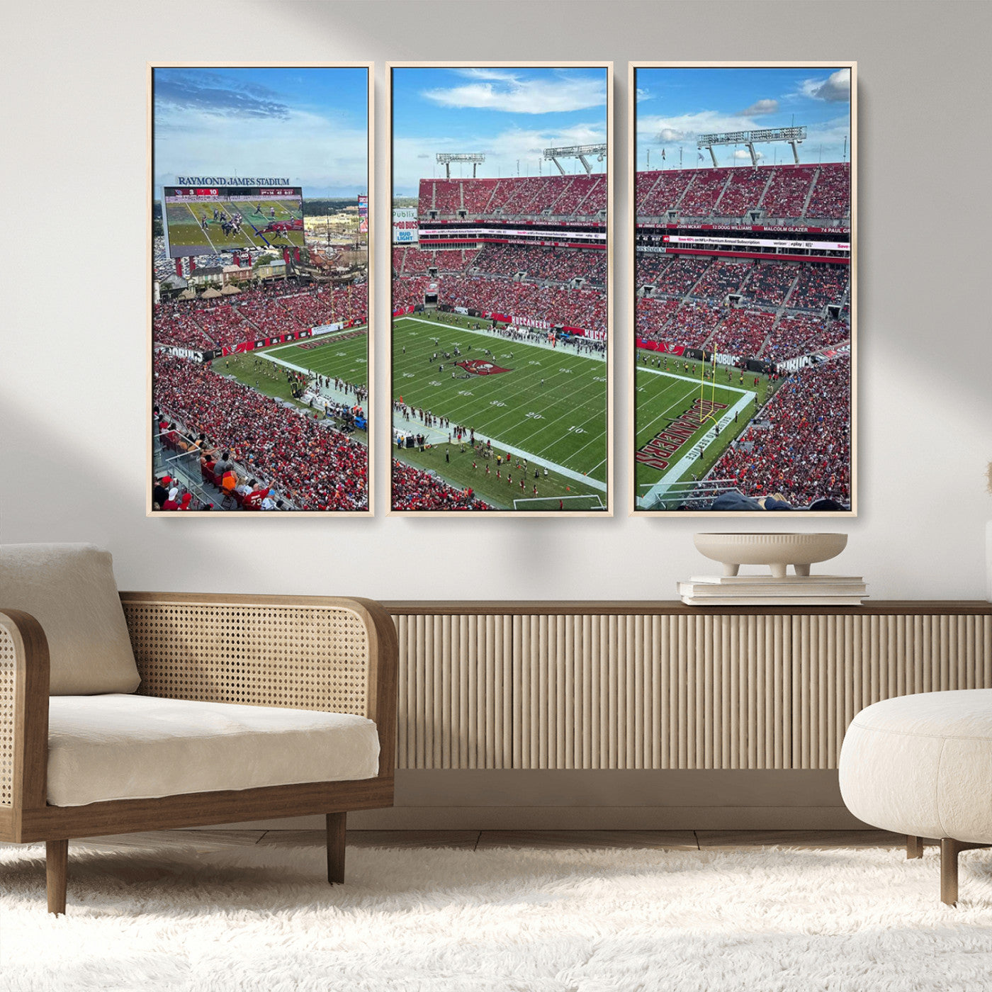 MGV-FC-48X32-3P - Florida Tampa Raymond James Stadium Wall Art Canvas Print - NFL Football Stadium Print Canvas