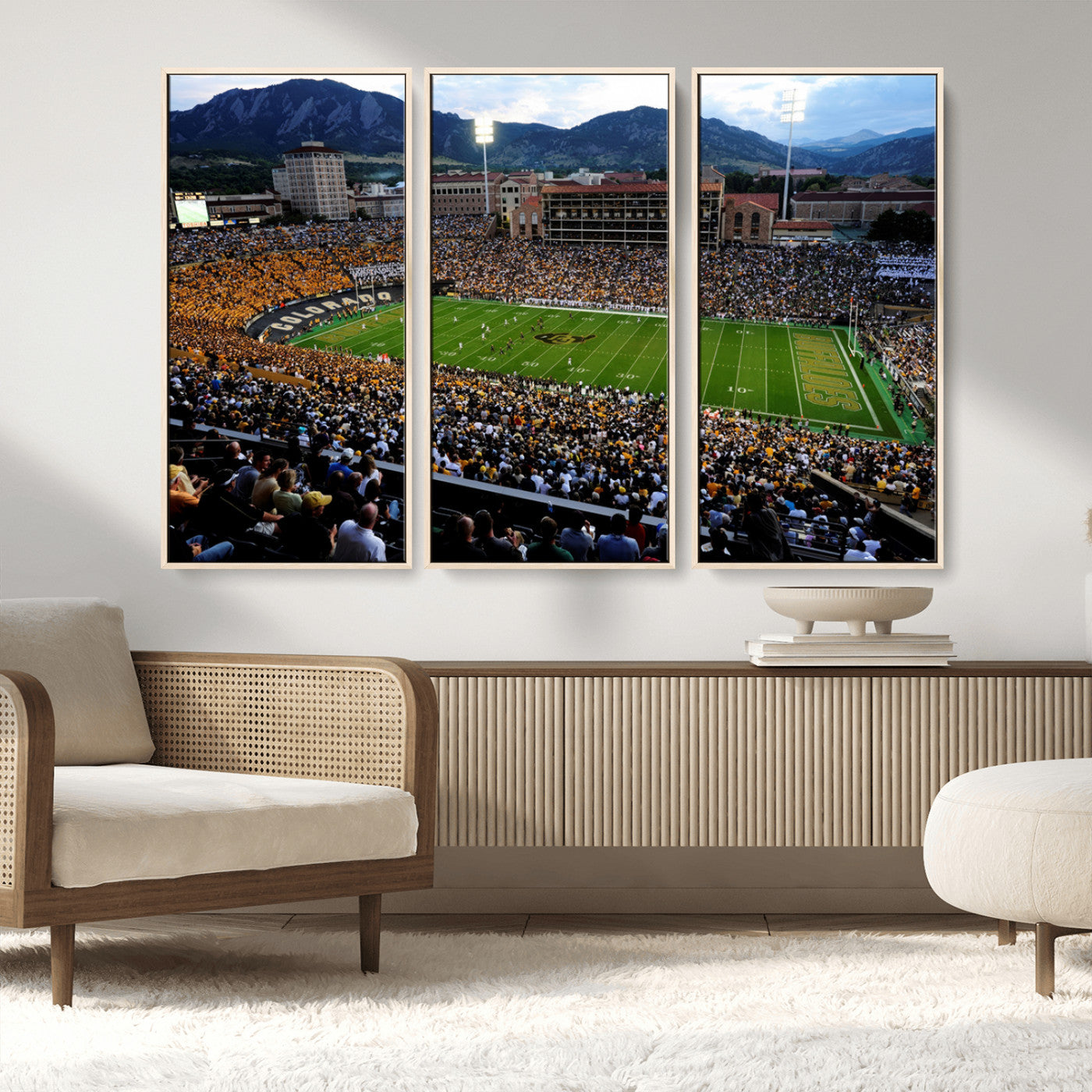 MGV-FC-48X32-3P - Colorado Buffaloes Canvas Print - Boulder Folsom Field Stadium Wall Art Canvas Print, Football Print
