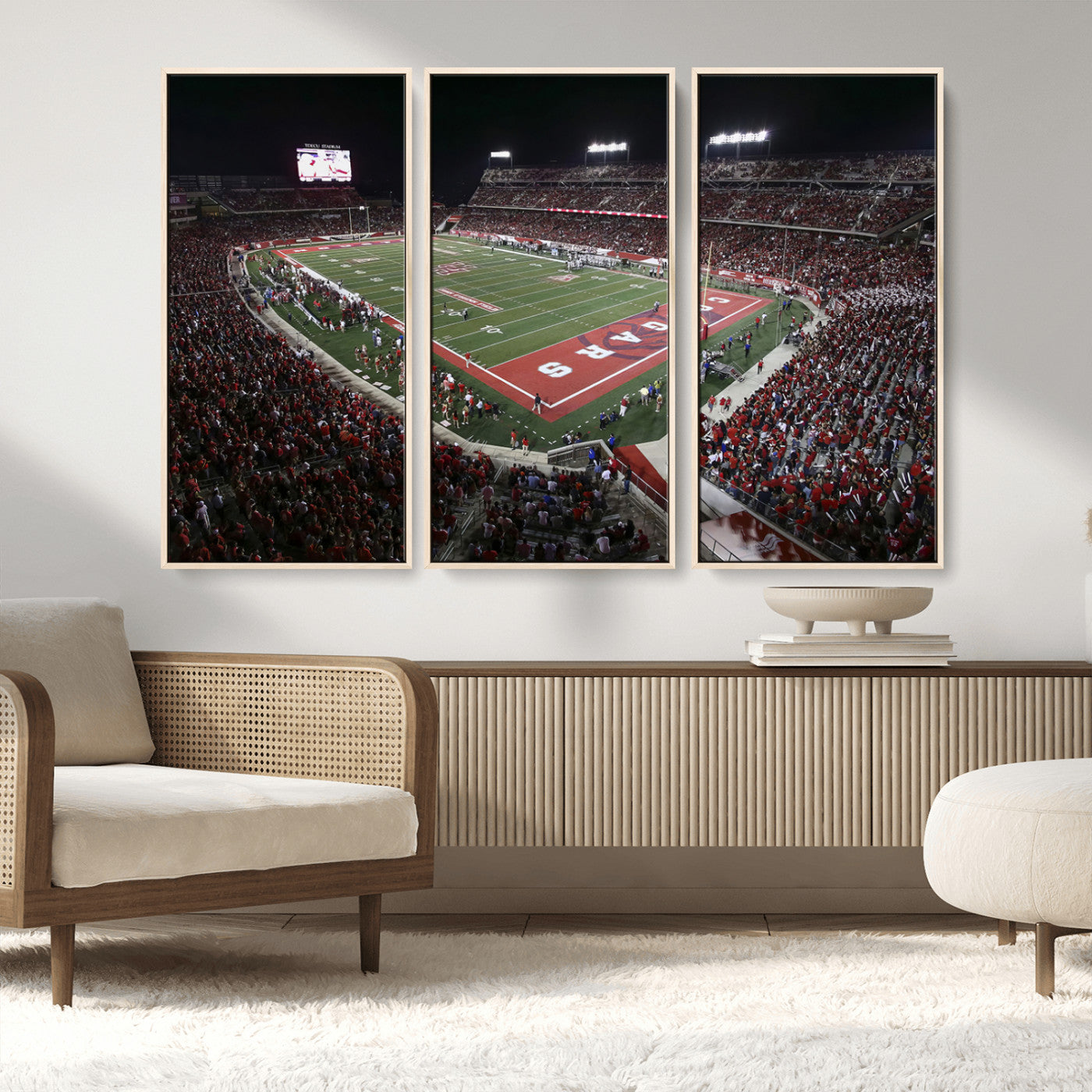 MGV-FC-48X32-3P - Houston Cougars Football Team Print - Houston TDECU Stadium Wall Art Canvas Print