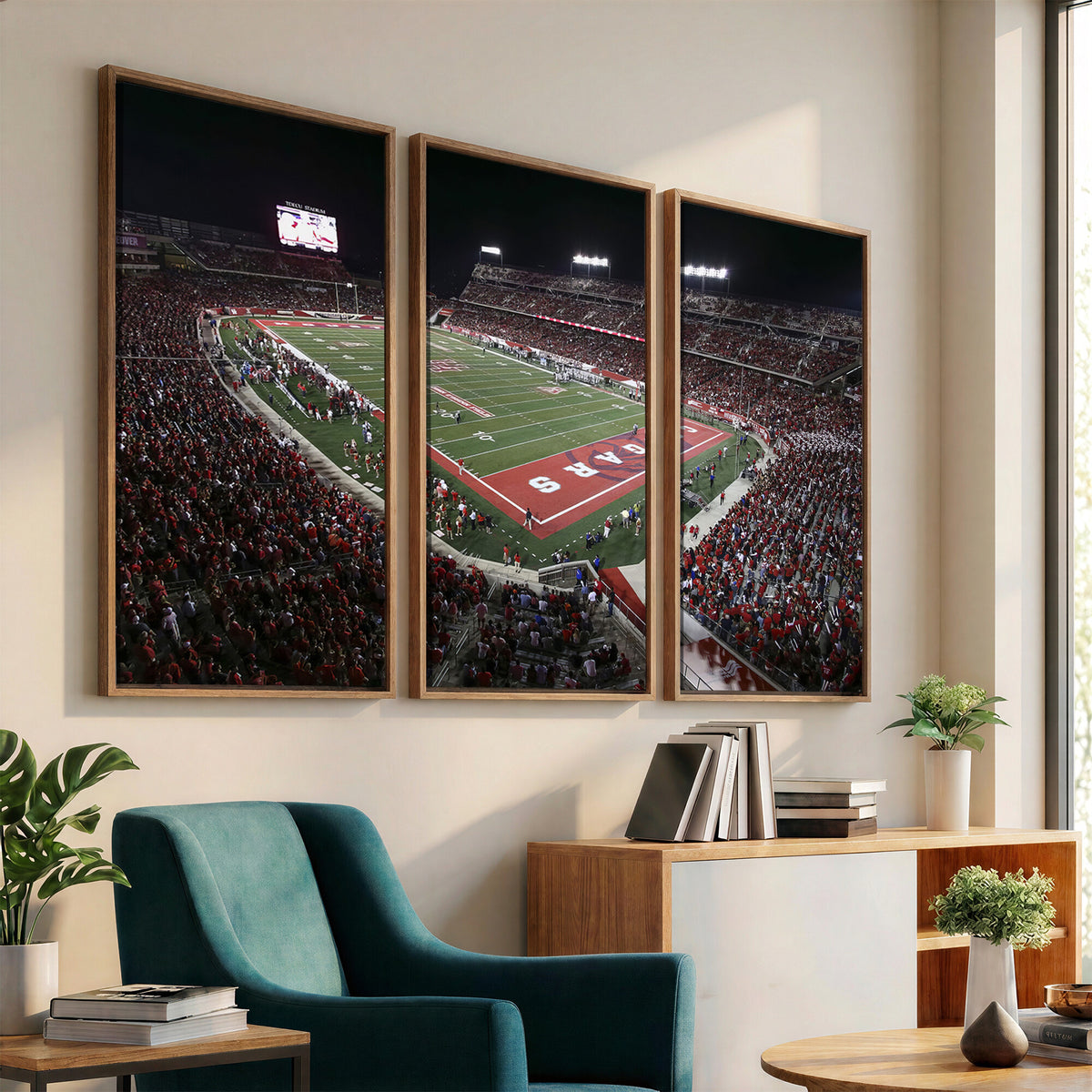 94207-MGV-CV-36X24 - Houston Cougars Football Team Print - Houston TDECU Stadium Wall Art Canvas Print