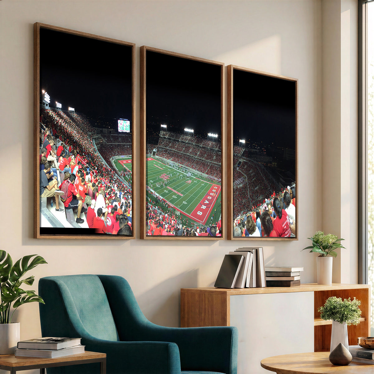 67036-MGV-CV-36X24 - Houston Cougars Football Team Print - Houston TDECU Stadium Wall Art Canvas Print
