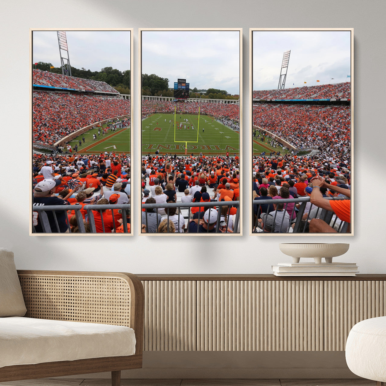 63606-MGV-CV-36X24 - Virginia Cavaliers Football Team Print - Charlottesville Scott Stadium Print Wall Art Canvas
