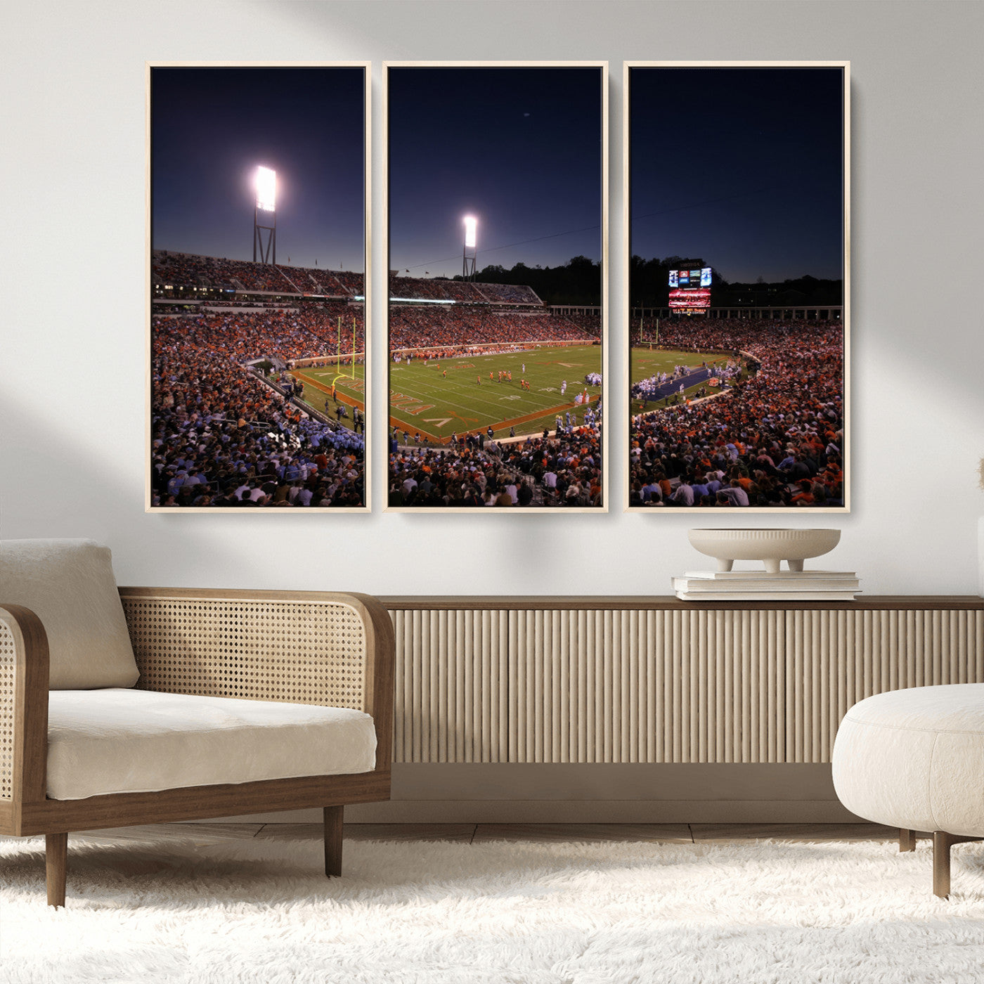 MGV-FC-48X32-3P - Virginia Cavaliers Football Team Print - Charlottesville Scott Stadium Canvas Print Wall Art