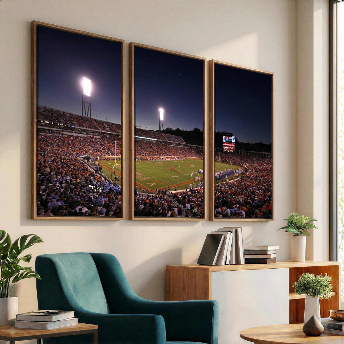 69378-MGV-CV-36X24 - Virginia Cavaliers Football Team Print - Charlottesville Scott Stadium Canvas Print Wall Art