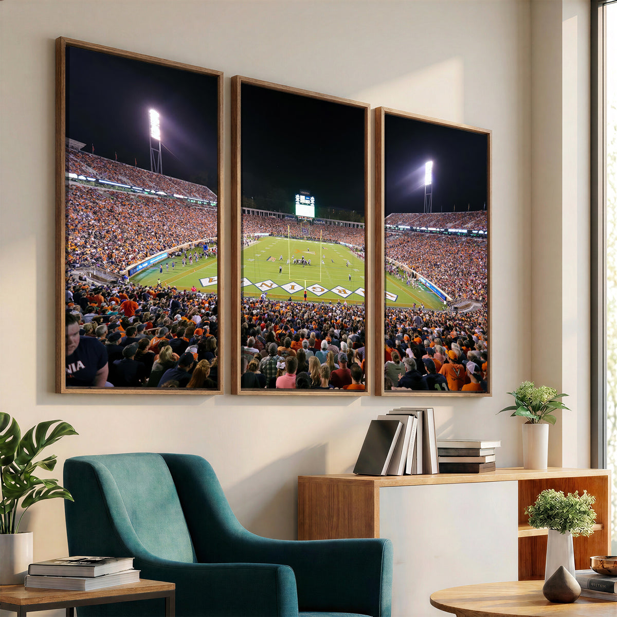 98441-MGV-CV-36X24 - Virginia Cavaliers Football Team Print - Charlottesville Scott Stadium Wall Art Canvas Print