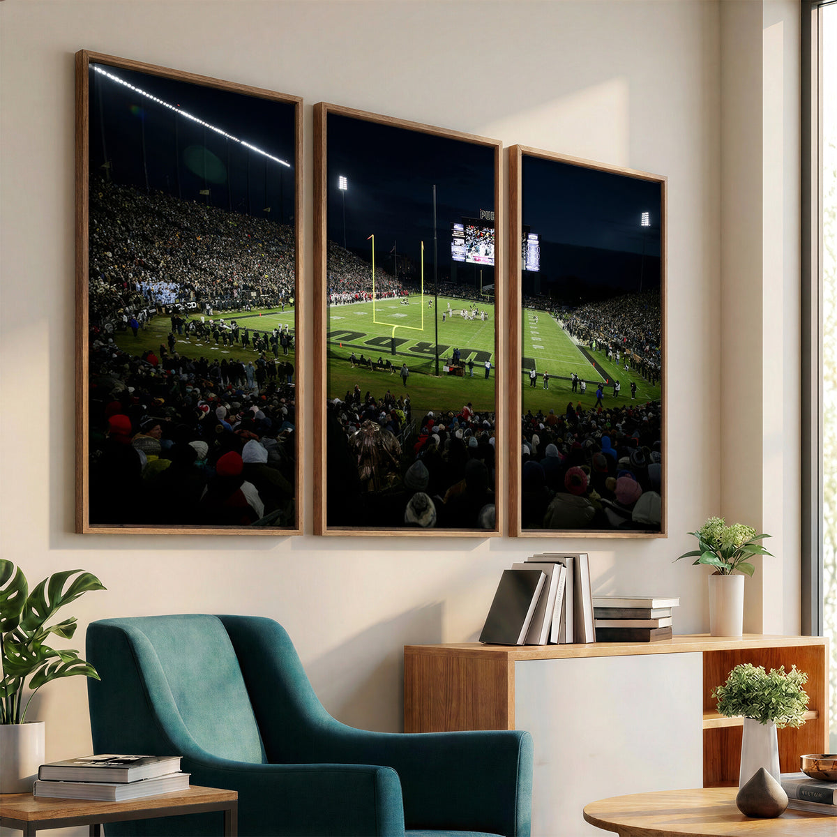 60140-MGV-CV-36X24 - Purdue Boilermakers Football Team Print - West Lafayette Ross–Ade Stadium Wall Art Canvas Print