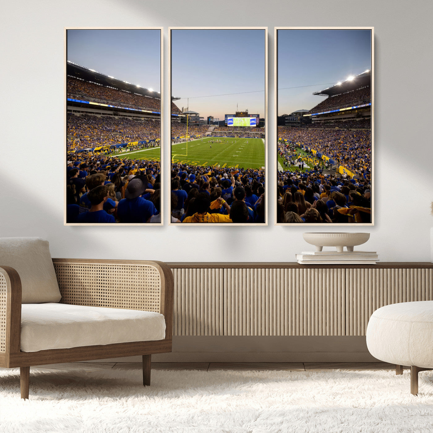 MGV-FC-48X32-3P - Pittsburgh Panthers Football Team Print - Pittsburgh Acrisure Stadium Wall Art Canvas Print