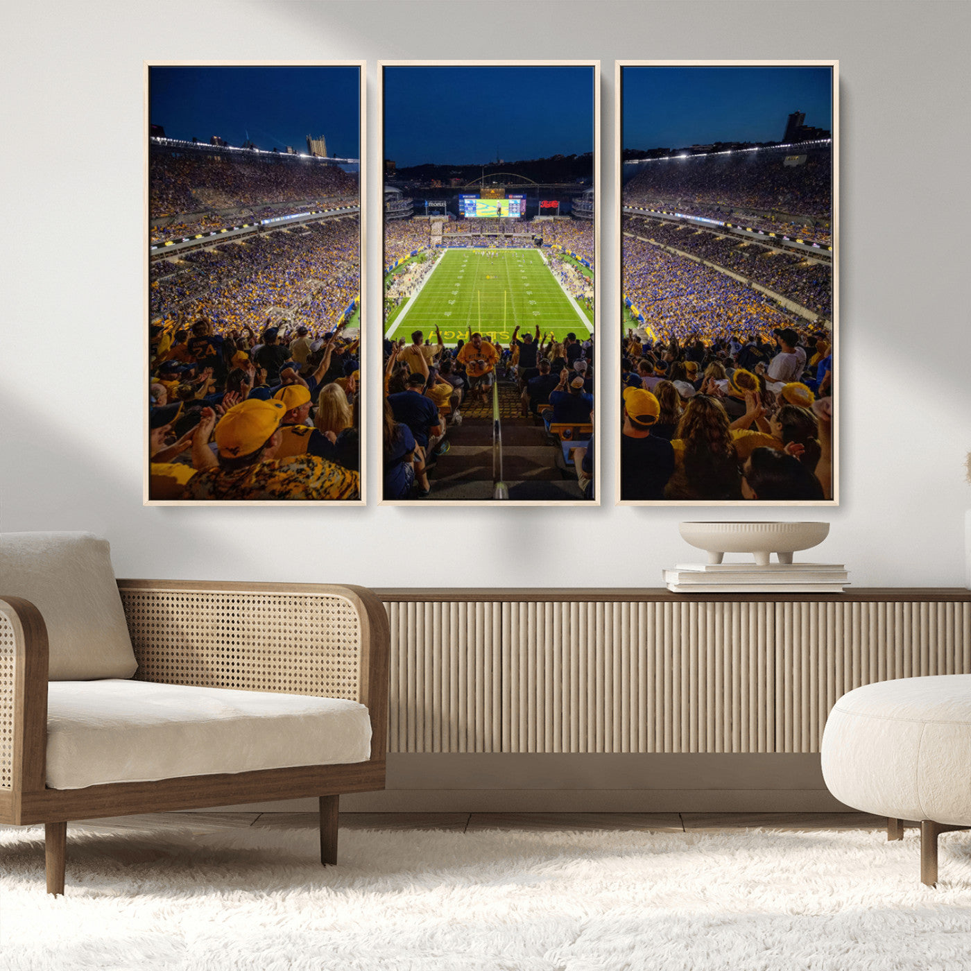 MGV-FC-48X32-3P - Pittsburgh Panthers Football Team Print - Pittsburgh Acrisure Stadium Wall Art Canvas Print