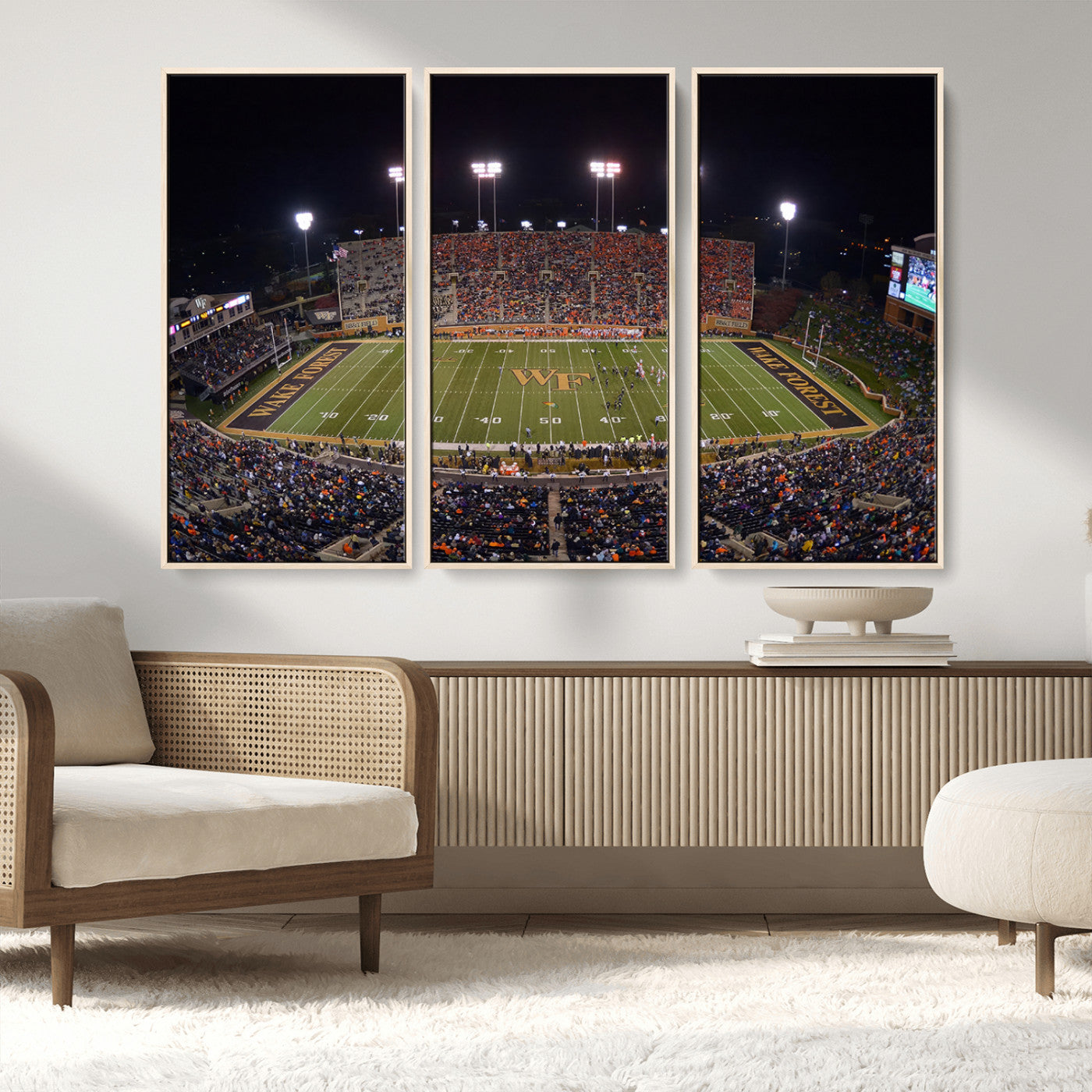 MGV-FC-48X32-3P - Demon Deacons Print Canvas, Football Team Print - Winston-Salem Allegacy Federal Credit Union