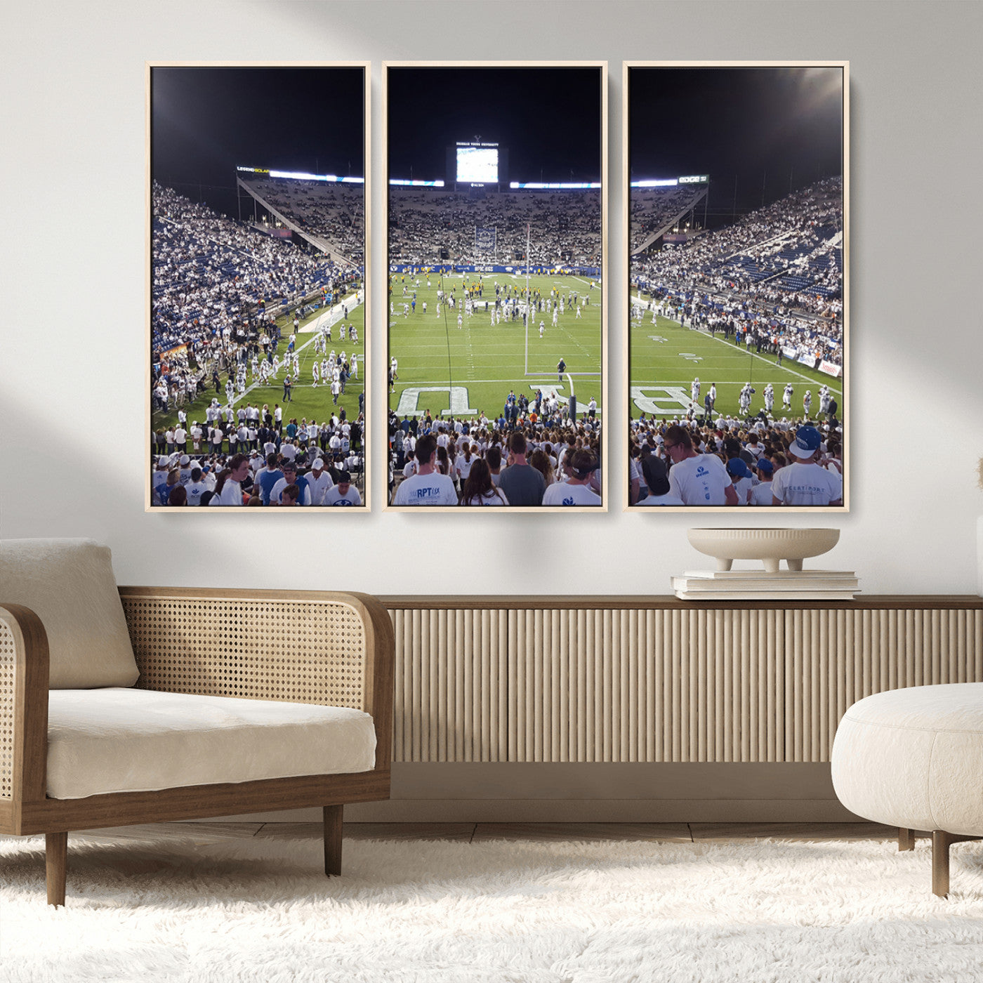 MGV-FC-48X32-3P - Brigham Young University Cougars Football Print Canvas - Provo LaVell Edwards Stadium Wall Art