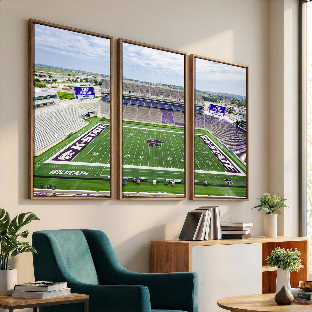 29452-MGV-CV-36X24 - KState Wildcats Football Team Print - Manhattan Bill Snyder Family Football Stadium Wall Art Canvas