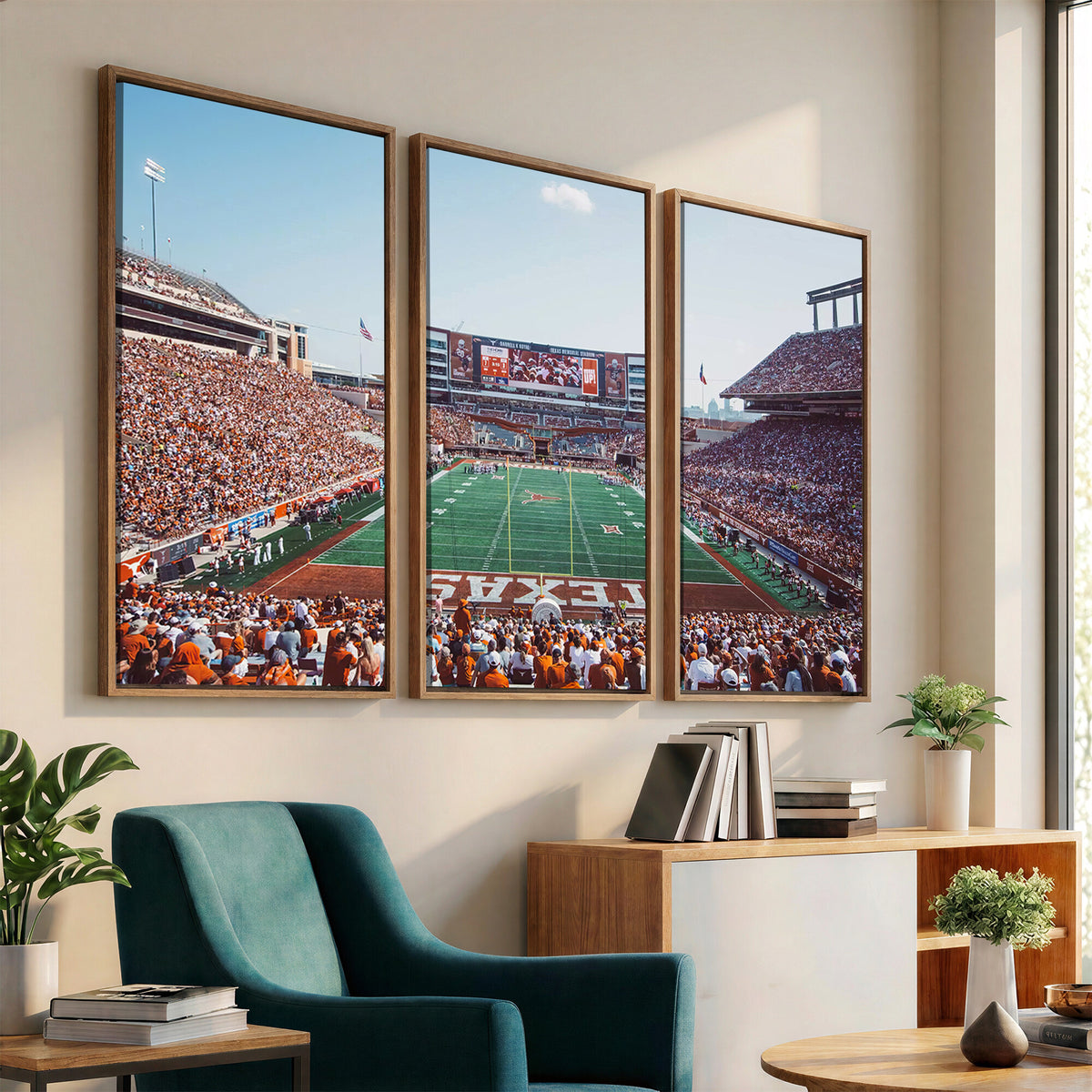 14826-MGV-CV-36X24 - Framed Texas Memorial Stadium Canvas, University of Texas Longhorns Football Team Print - Austin