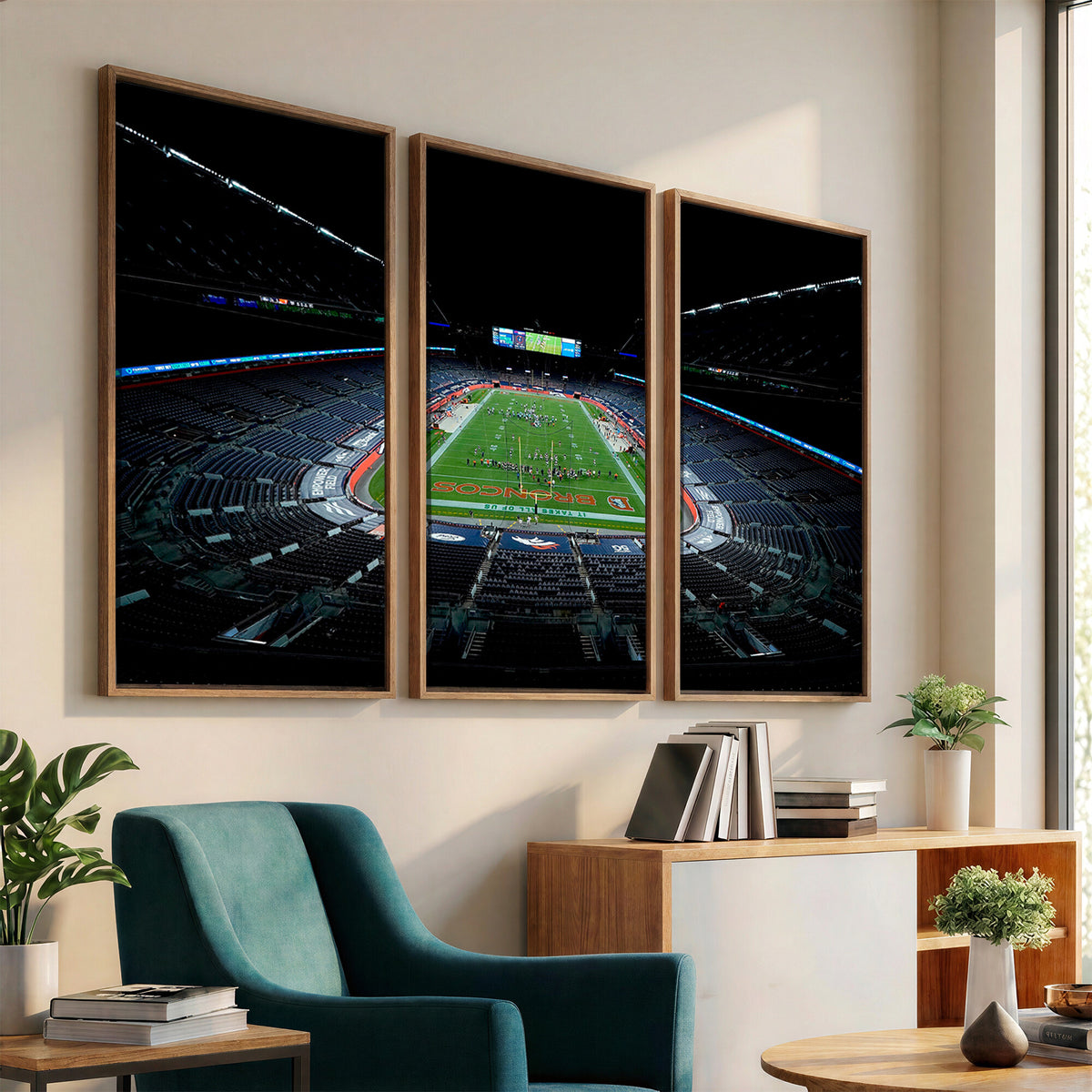 14797-MGV-CV-36X24 - Denver Broncos Football Team Print Canvas- Denver Empower Field at Mile High Stadium Wall Art Canvas