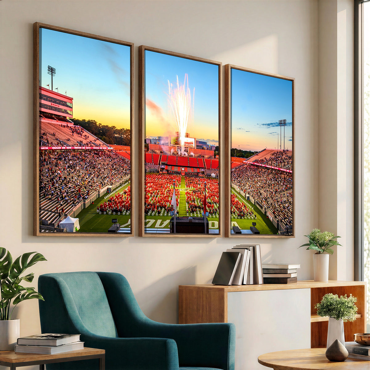 18017-MGV-CV-36X24 - North Carolina State University Canvas Print, Wolfpack Football Team Print