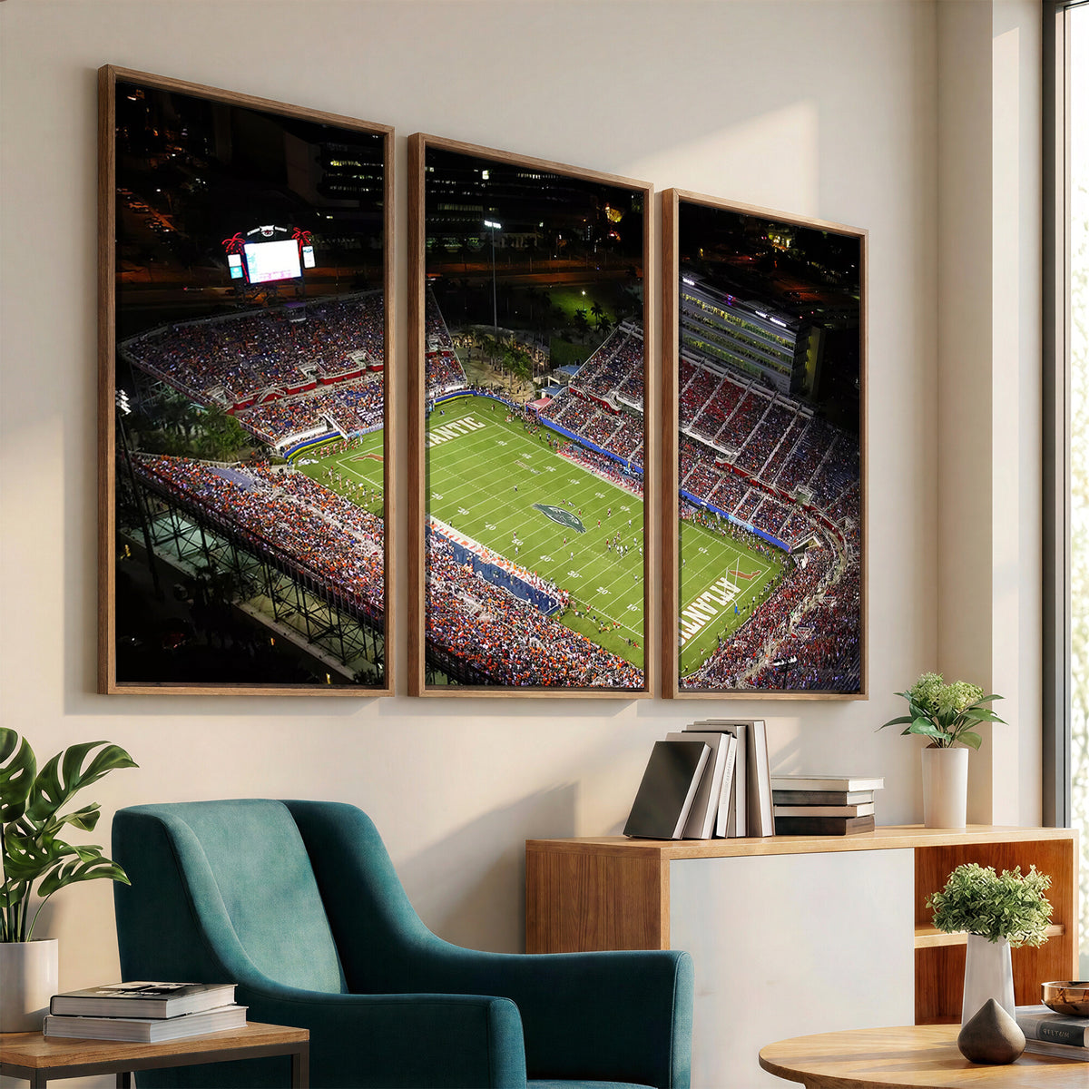 12682-MGV-CV-36X24 - Florida Atlantic University Owls Canvas Print, Football Team Print - Boca Raton FAU Stadium Wall Art